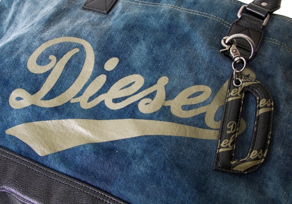 DIESEL Leather Handle Denim Bag Indigo,Black | PLAYFUL