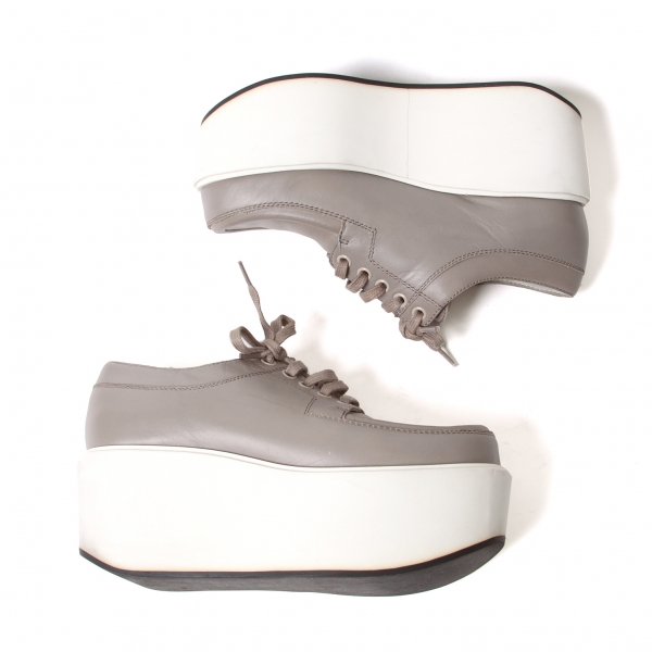 Vervagen Eerlijkheid voordeel JIL SANDER NAVY Platform Leather Shoes Mocha 37 | PLAYFUL