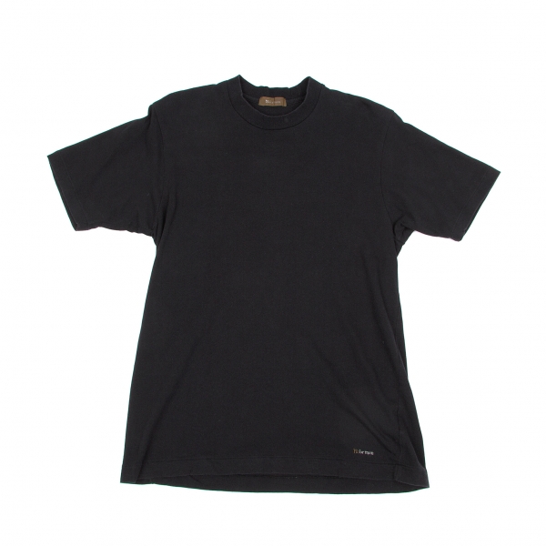 【SALE】ワイズフォーメンY's for men コットン天竺裾ロゴ刺繍Tシャツ 黒3