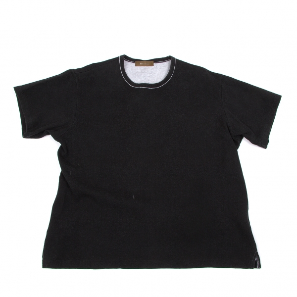 【SALE】ワイズフォーメンY's for men コットンフライスバイカラーTシャツ 黒3