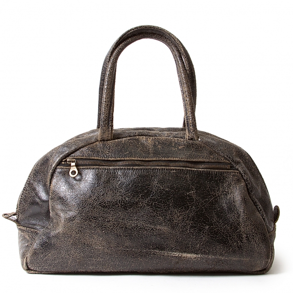 Cracked Leather Small Shoulder Bag