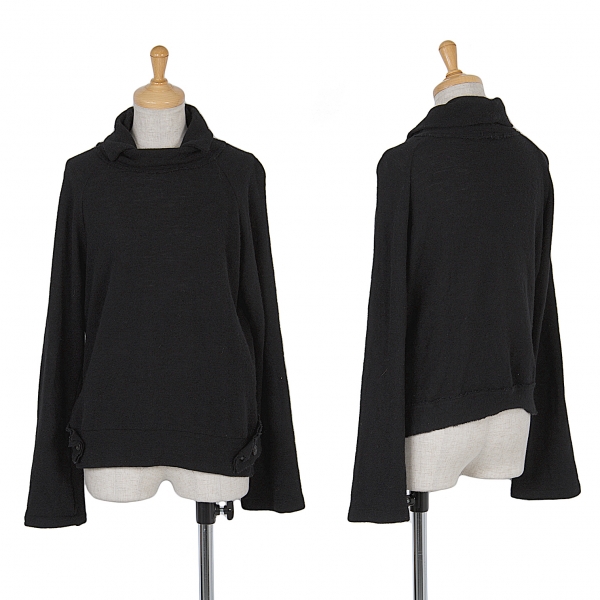 【SALE】ワイズY's ウール裾ボタンニットセーター 黒2