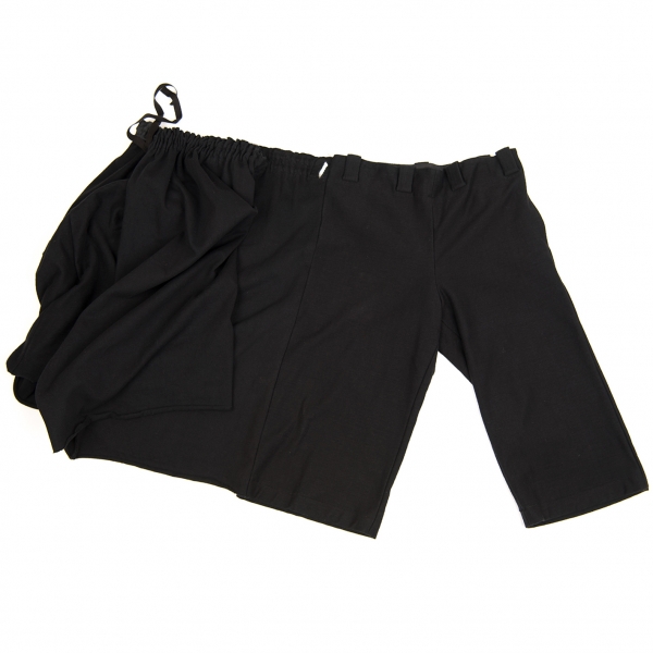 【SALE】ワイズY's ヘビーコットンラップスカートワイドパンツ 黒2
