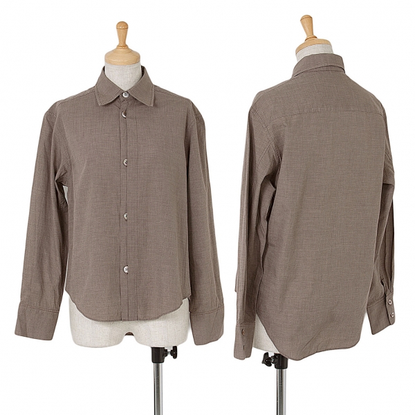 【SALE】ワイズY's コットンチェック織りシャツ モカ3