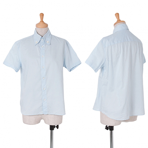 【最終値下げ】ワイズY's コットンボタンダウン半袖シャツ 水色2
