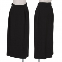  (SALE) JURGEN LEHL Silk Wool Wrap Skirt Black M