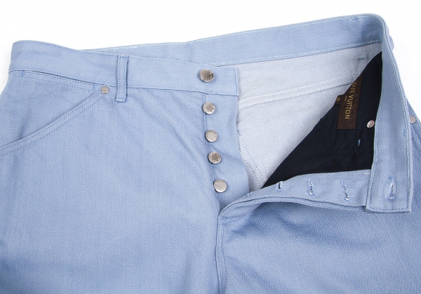 Louis Vuitton Cotton Denim Pants (Trousers) Sky blue 42