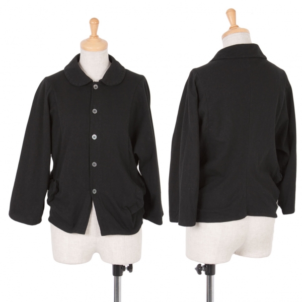 【SALE】トリコ コムデギャルソンtricot COMME des GARCONS 製品染め丸襟変形コットンシャツ 黒S