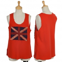 (SALE) tricot COMME des GARCONS Union Jack knit tank top Red S