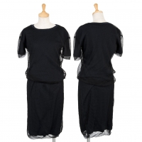  ISSEY MIYAKE Mesh Layered T Shirt & Skirt Black M/L