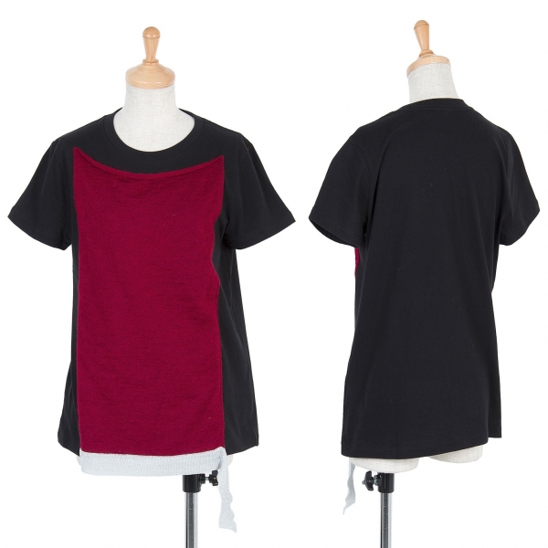 【最終値下げ】リスマット バイ ワイズRISMAT by Y's ニットペーストデザインTシャツ 黒赤シルバー1