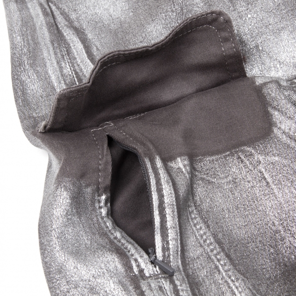 Ralph Lauren Silver Coating Biker Pants Grey,Silver About M | PLAYFUL