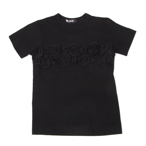 【SALE】ブラック コムデギャルソンBLACK COMME des GARCONS フラワーコサージュTシャツ 黒M位