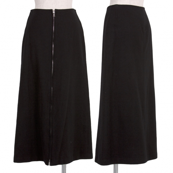 【SALE】ワイズY's ウールフロントririジップスカート 黒2