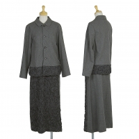  tricot COMME des GARCONS Tape Design Jacket & Skirt Grey S~M/M