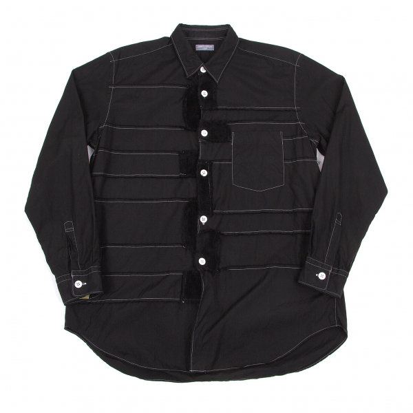 コムデギャルソン オムCOMME des GARCONS HOMME 製品染め切り替えデザインシャツ 黒M位