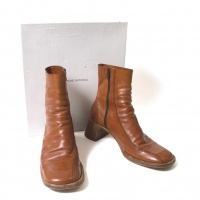  CoSTUMENATIONAL Chunky Heel Leather Boots Camel 37.5