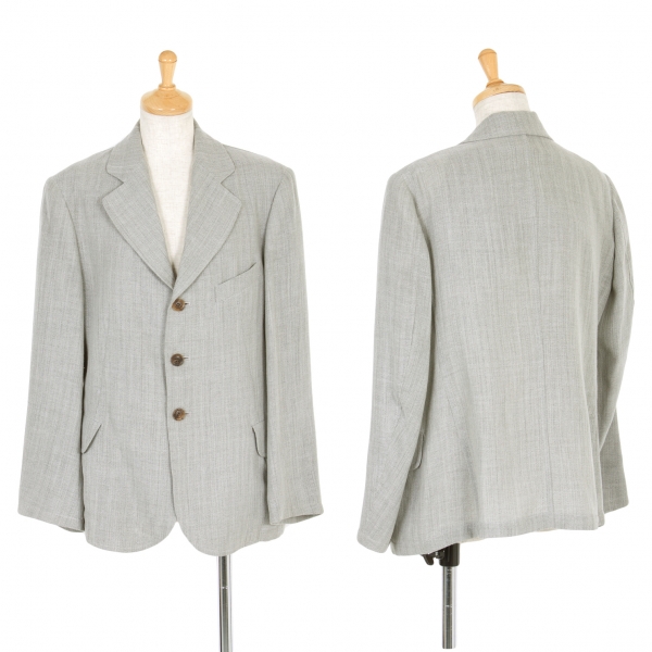 【SALE】ワイズY's 混紡デザイン織り３Bジャケット グレーM位