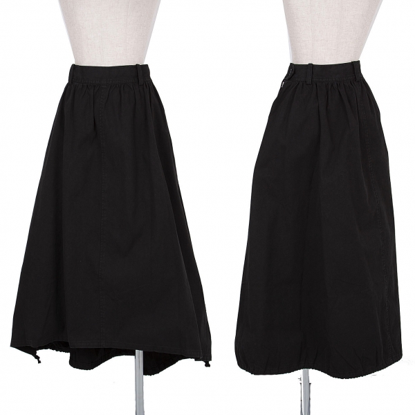 ワイズY's コットンツイルワイドデザインスカート 黒3