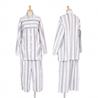  robe de chambre COMME des GARCONS Striped shirt Jacket & Pants White,Navy S~M