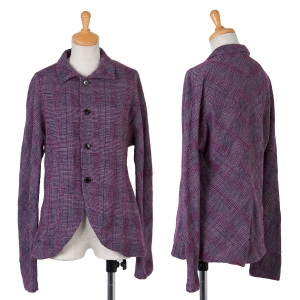 【SALE】ワイズY's 千鳥格子ウールジャケット 紫黒白2