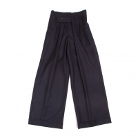  Yohji Yamamoto FEMME Stripe Tuck Pants (Trousers) Navy XS
