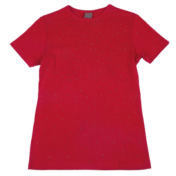 【最終値下げ】ゴルチエジーンズGAULTIER JEAN'S グリッタープリントTシャツ 赤S