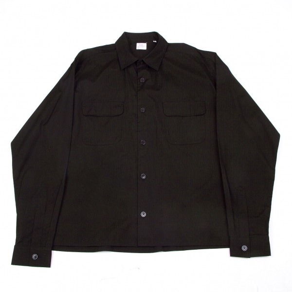 ヨウジヤマモト コスチュームドオムYohji Yamamoto COSTUME D' HOMME ステッチストライプフラップポケットシャツ 黒3