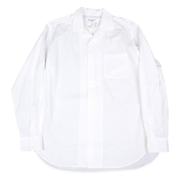 ヨウジヤマモトプールオムYohji Yamamoto POUR HOMME コットンオープンカラーシャツ 白3