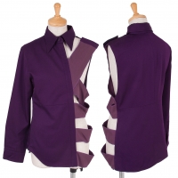  MASAKI MATSUSHIMA Asymmetric Bandage Shirt Jacket Purple 2