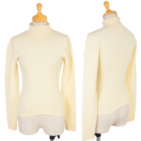  (SALE) ISSEY MIYAKE Knit Sweater (Polo Neck Jumper) Cream L