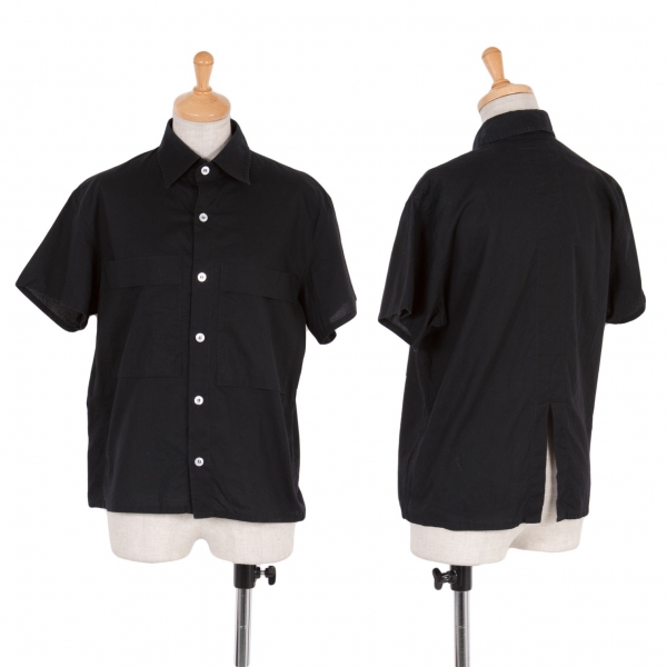 ワイズY's コットンポケットデザイン半袖シャツ 黒3