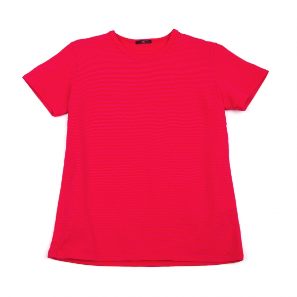 【最終値下げ】ワイズY's ナイロンストレッチデザイン織りTシャツ 赤紫M位