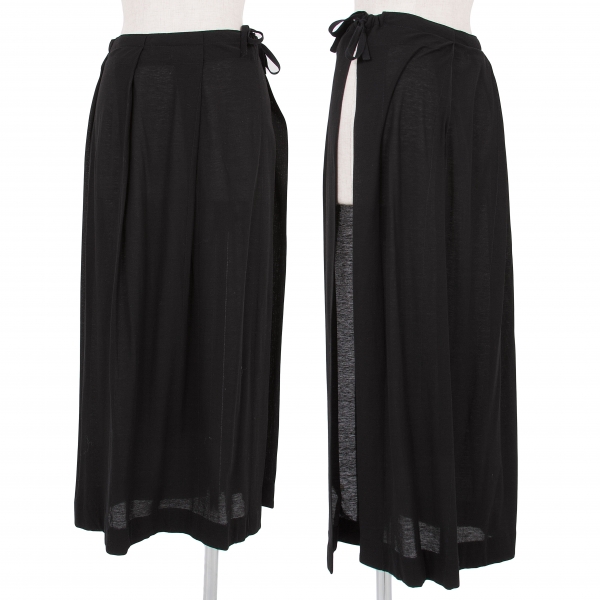 【SALE】ワイズY's コットンサイド開きタックデザインスカート 黒3