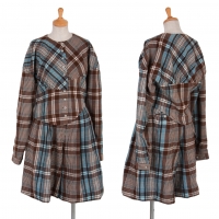  TSUMORI CHISATO Plaids Wool Jacket & Culottes Brown S~M