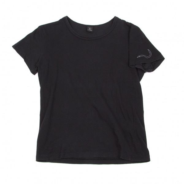 ワイズY's 袖プリントTシャツ 黒3