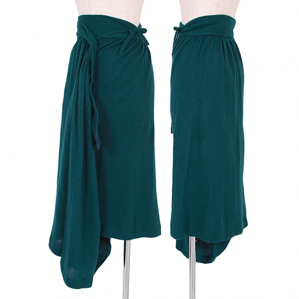 【最終値下げ】ワイズY's アンゴラウールニットスカート 濃エメグリーン2
