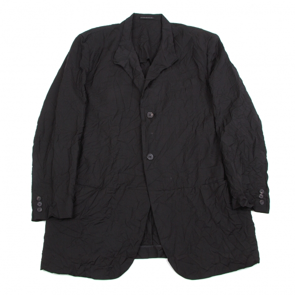 Yohji Yamamoto POUR HOMME Wrinkle Jacket Black 3 | PLAYFUL