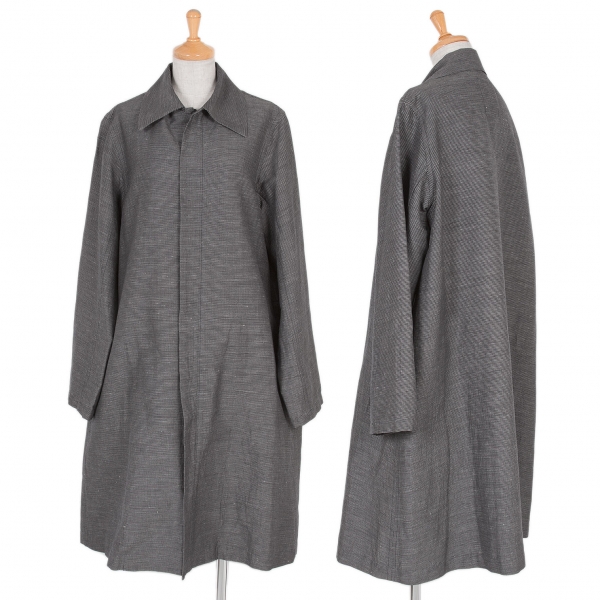 ワイズY's リネンコットン織りジップコート 黒3