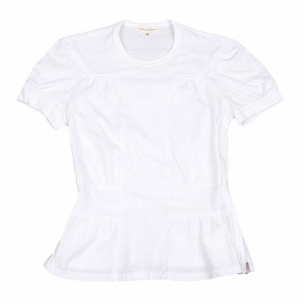 【SALE】コムデギャルソンCOMME des GARCONS 切替サイドジップTシャツ 白S