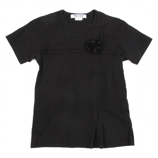 【最終値下げ】コムコム コムデギャルソンCOMME des GARCONS つまみコサージュ半袖Tシャツ 黒S