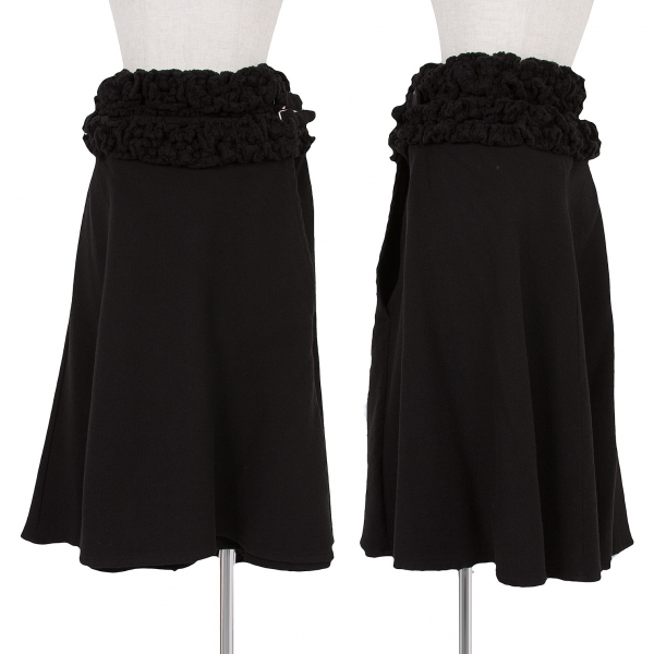 【SALE】トリコ コムデギャルソンtricot COMME des GARCONS 製品染めモコモコ装飾ベルトウールスカート 黒M