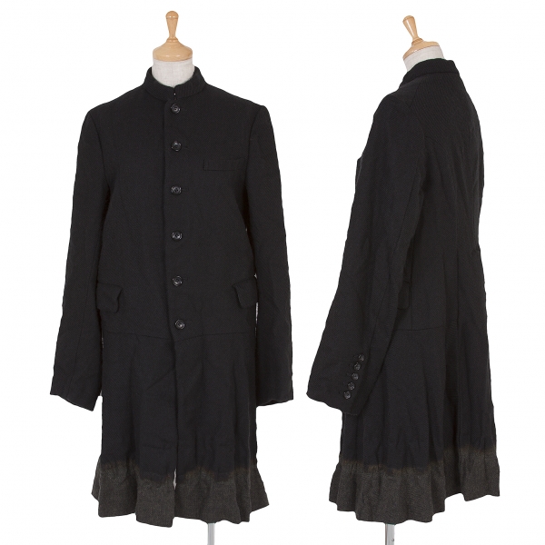 コムコム コムデギャルソンCOMME des GARCONS 裾脱色デザインコート 黒S