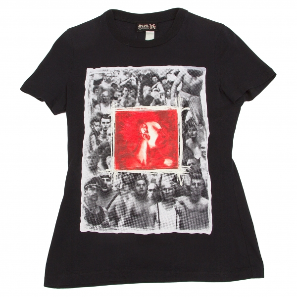 ジャンポールゴルチエJ.P.G ハードコアプリントTシャツ 黒赤白40