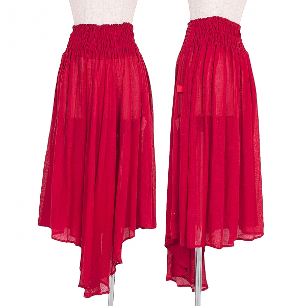 【SALE】ワイズレッドレーベルY's red Label リネンギャザースカート 濃赤2