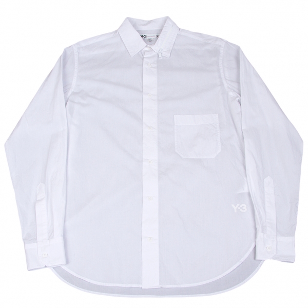 ワイスリーY-3  ジップカラーコットンシャツ 白M
