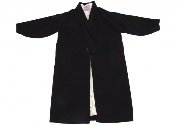 Yohji Yamamoto FEMME Melton Wool Kimono Coat Black M | PLAYFUL
