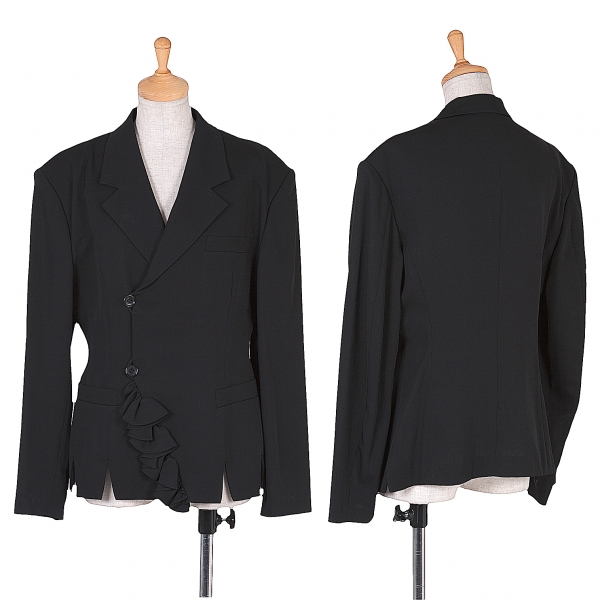 【SALE】ワイズY's フリル装飾裾変形ジャケット 黒M位