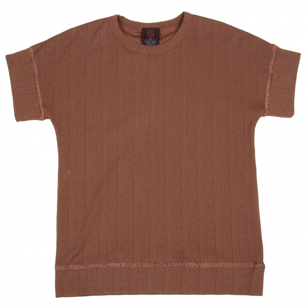 ジャンポールゴルチエ クラシックJean Paul GAULTIER CLASSIQUE パンチング模様Tシャツ 薄茶48