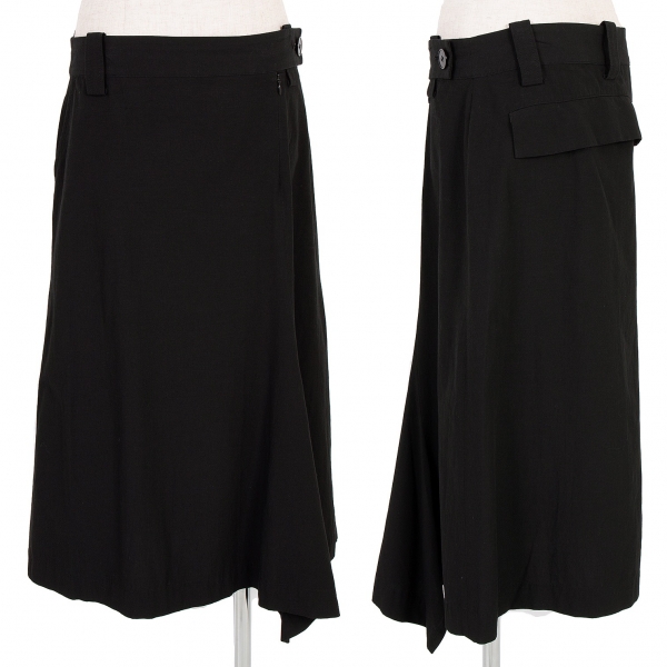 新品！ワイズY's レーヨンコットンバックポケットデザインスカート 黒2